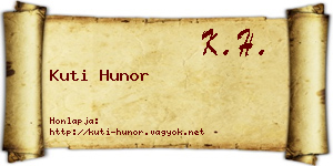 Kuti Hunor névjegykártya